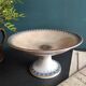 French vintage cake plate or cake stand for desserts or fruit, Sarreguemines, mod. Myosotis
