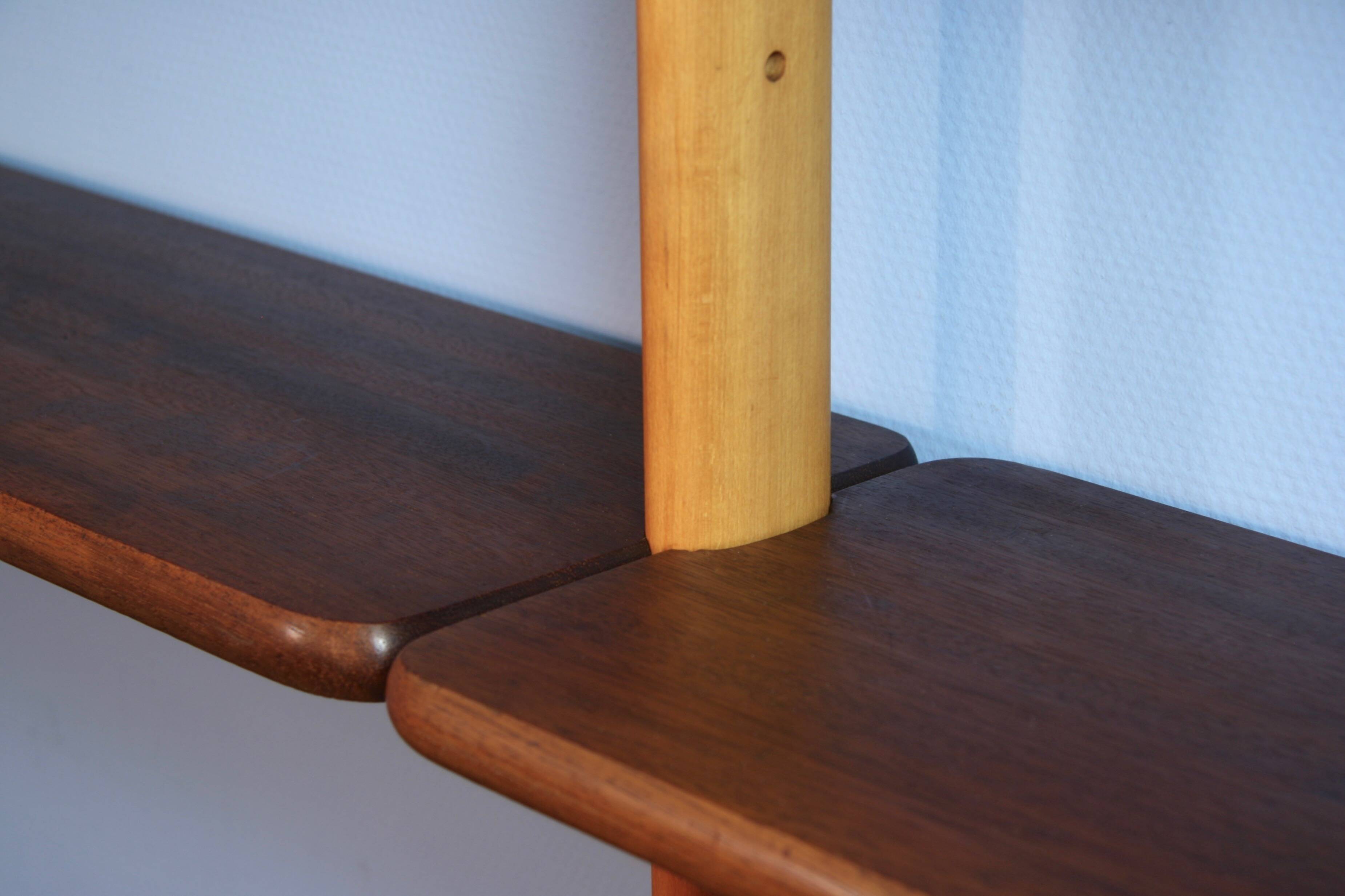 A Danish wall unit in teak and beech by William Watting for Scanflex, 1950s.