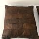 4 coussins en cuir vintage patchwork années 70