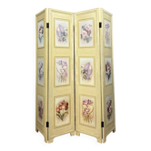 Large 4-panel Living Room Bedroom Privacy Screen circa 1940