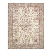 9x12 Faded Beige Large Area Vintage Persian Rug, 277x354 Cm