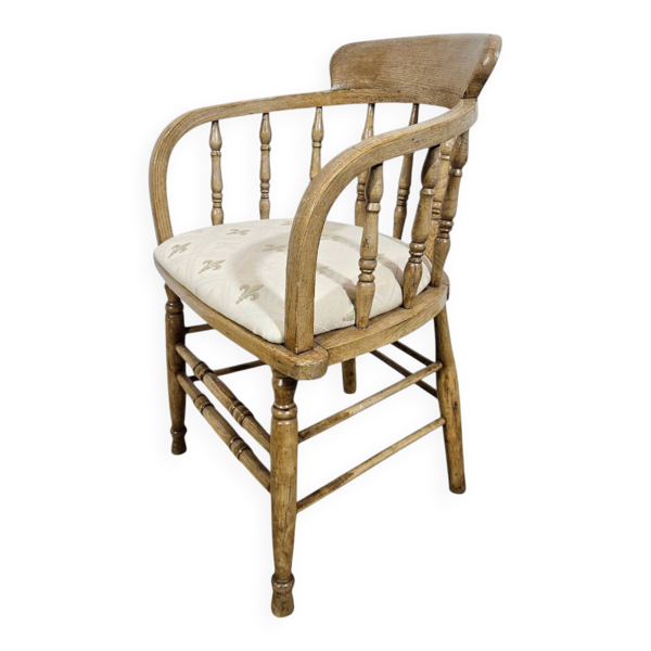 Chaise de capitaine rustique antique, 19e siècle