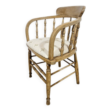 Chaise de capitaine rustique antique, 19e siècle