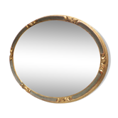 Old oval mirror gilded wood - 49x39cm