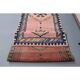 Vintage Turkish Oushak handmade wool cotton pink runner rug 81x368