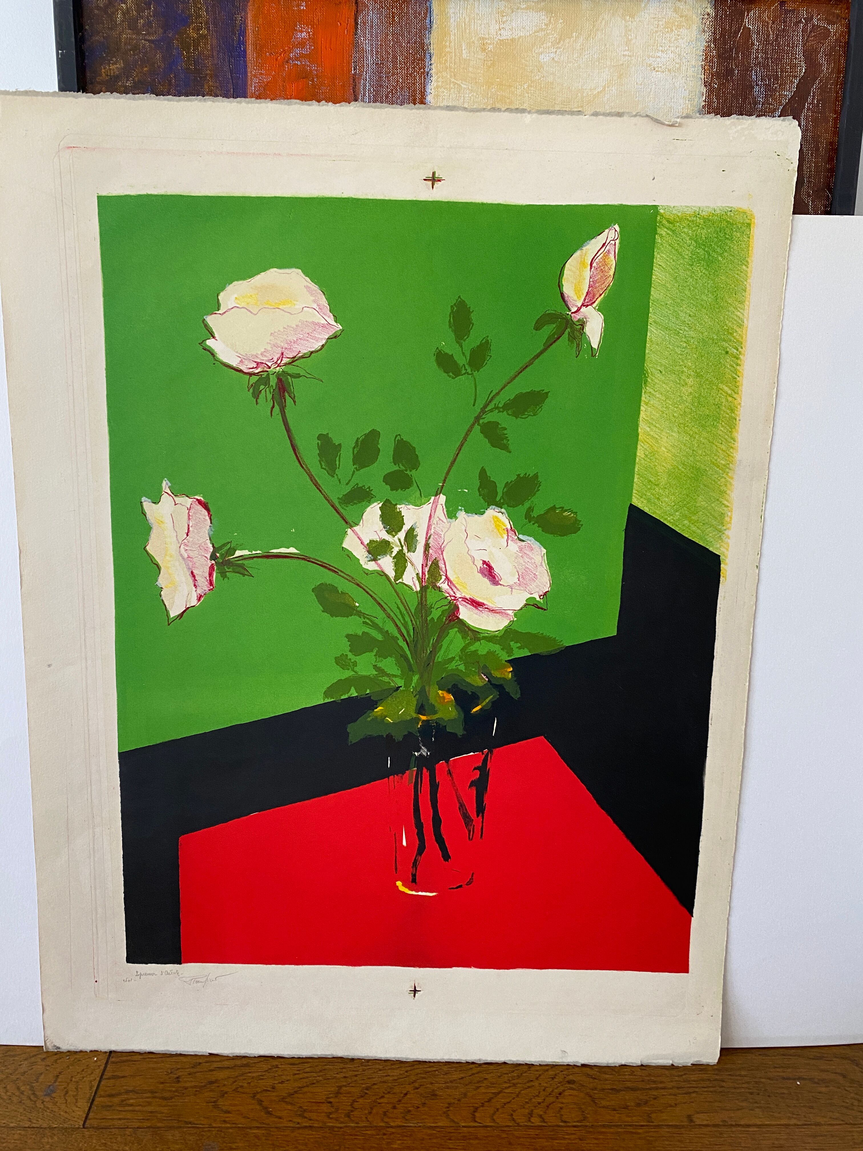 Lithograph still life pierre sicard