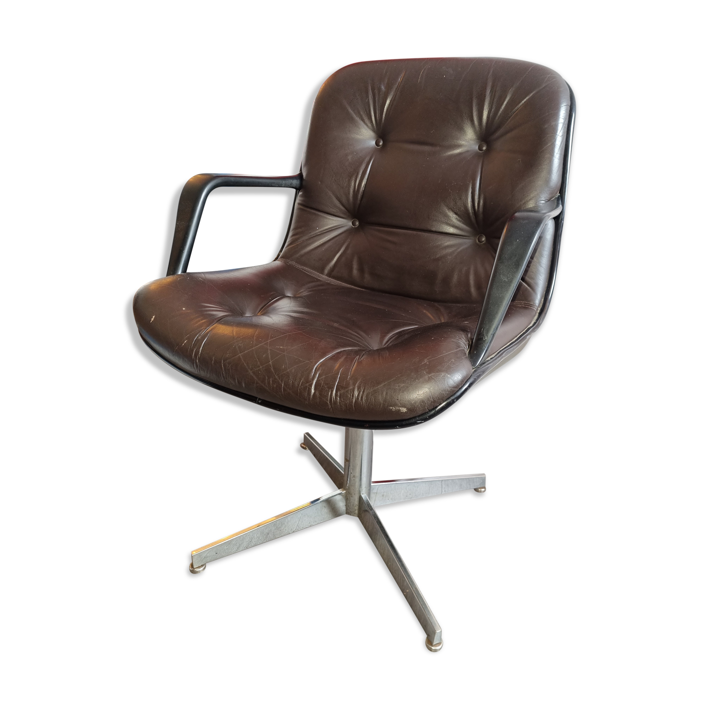 Vintage leather armchair from 1970