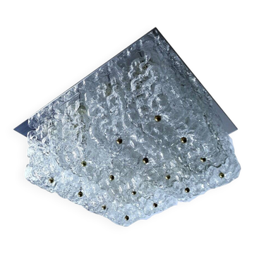 Large  architectonic glass ceiling lamp from Limburg