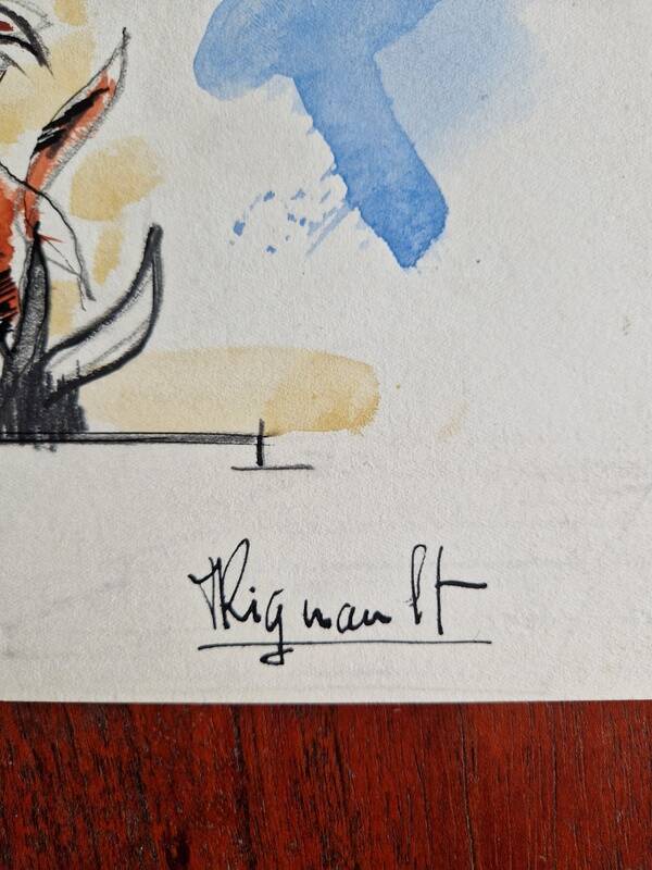 M. Rignault - Aquarelle sur papier - Fleurs - Signée en bas à droite