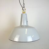 Industrial Grey Enamel Factory Pendant Lamp from Philips, 1960s