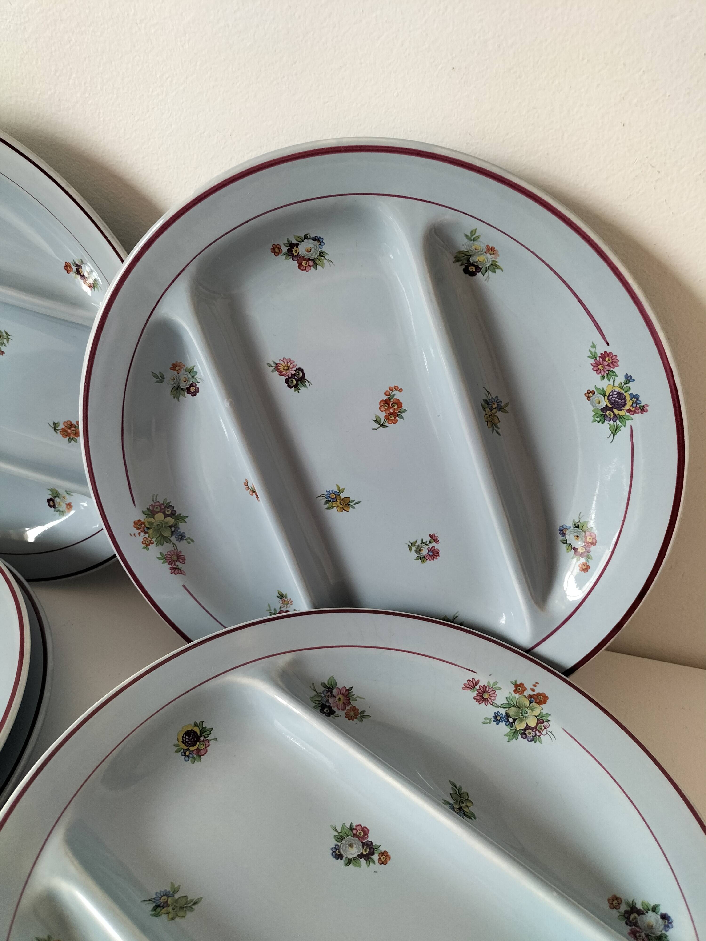 7 compartmentalized plates, Salins, France