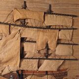 Vintage tapestry boat decor