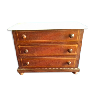 Commode jouet d'enfants à 3 tiroirs et dessus de marbre