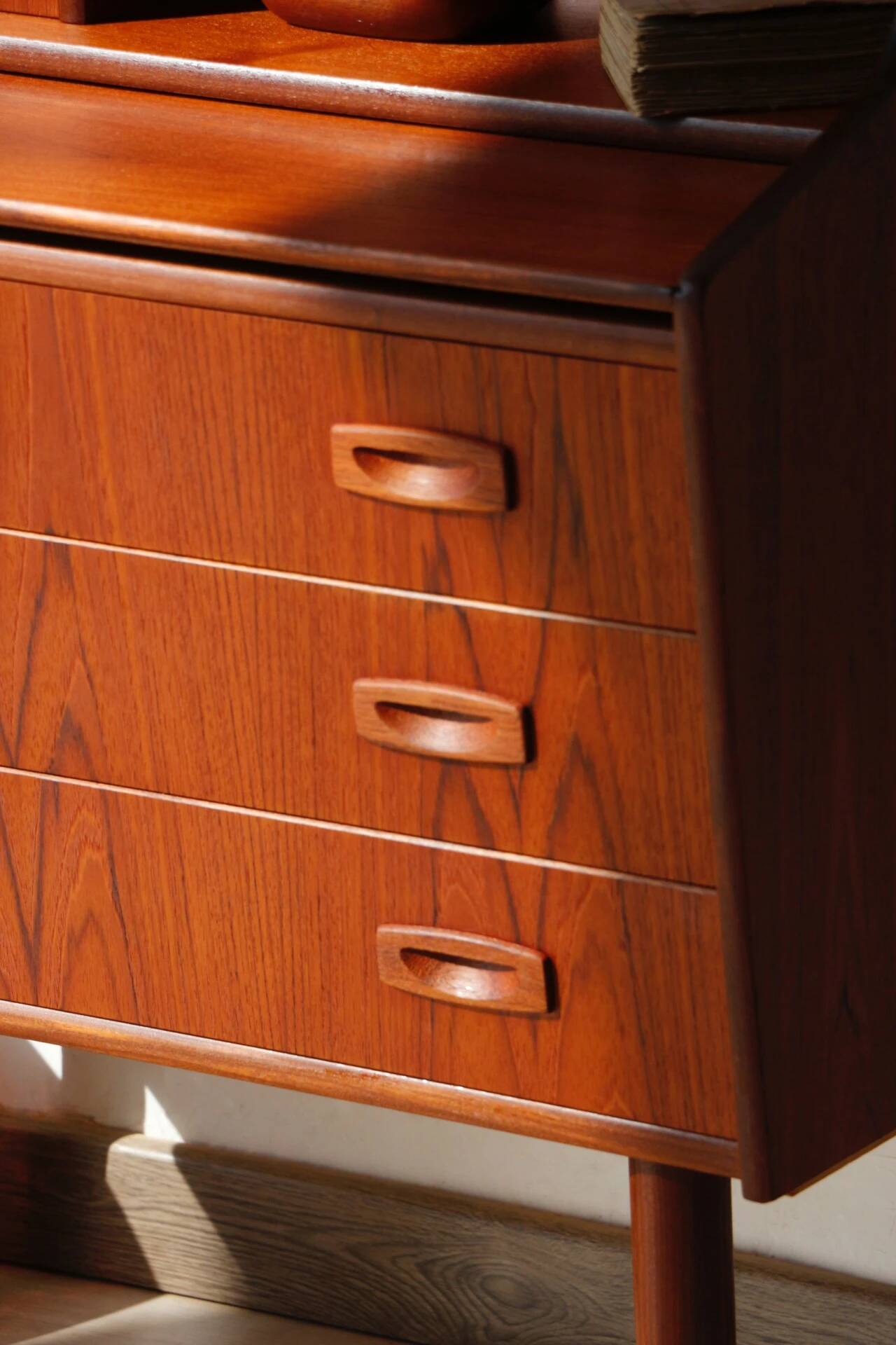 Danish vintage teak secretary | Restored Scandinavian desk