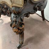 Richly carved Napoleon III ceremonial armchair