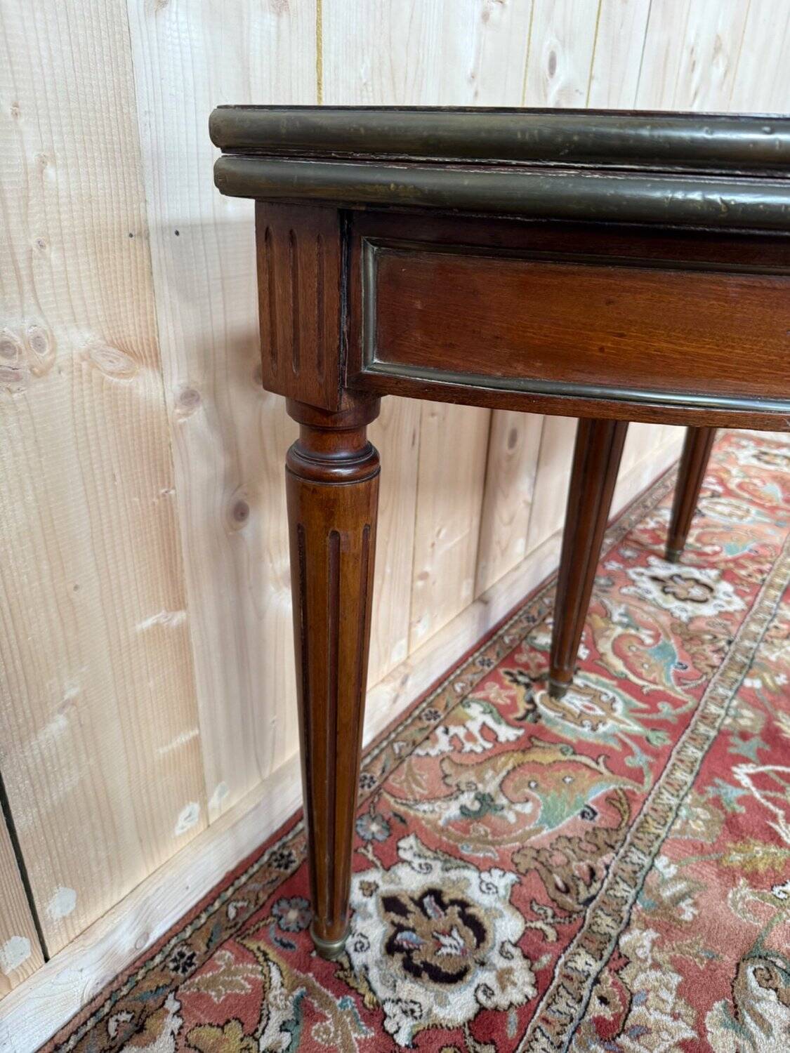 Console - Half-moon table Louis XVI in solid mahogany
