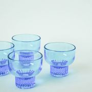 Lot de 4 petits verres, Turquoise, 1970