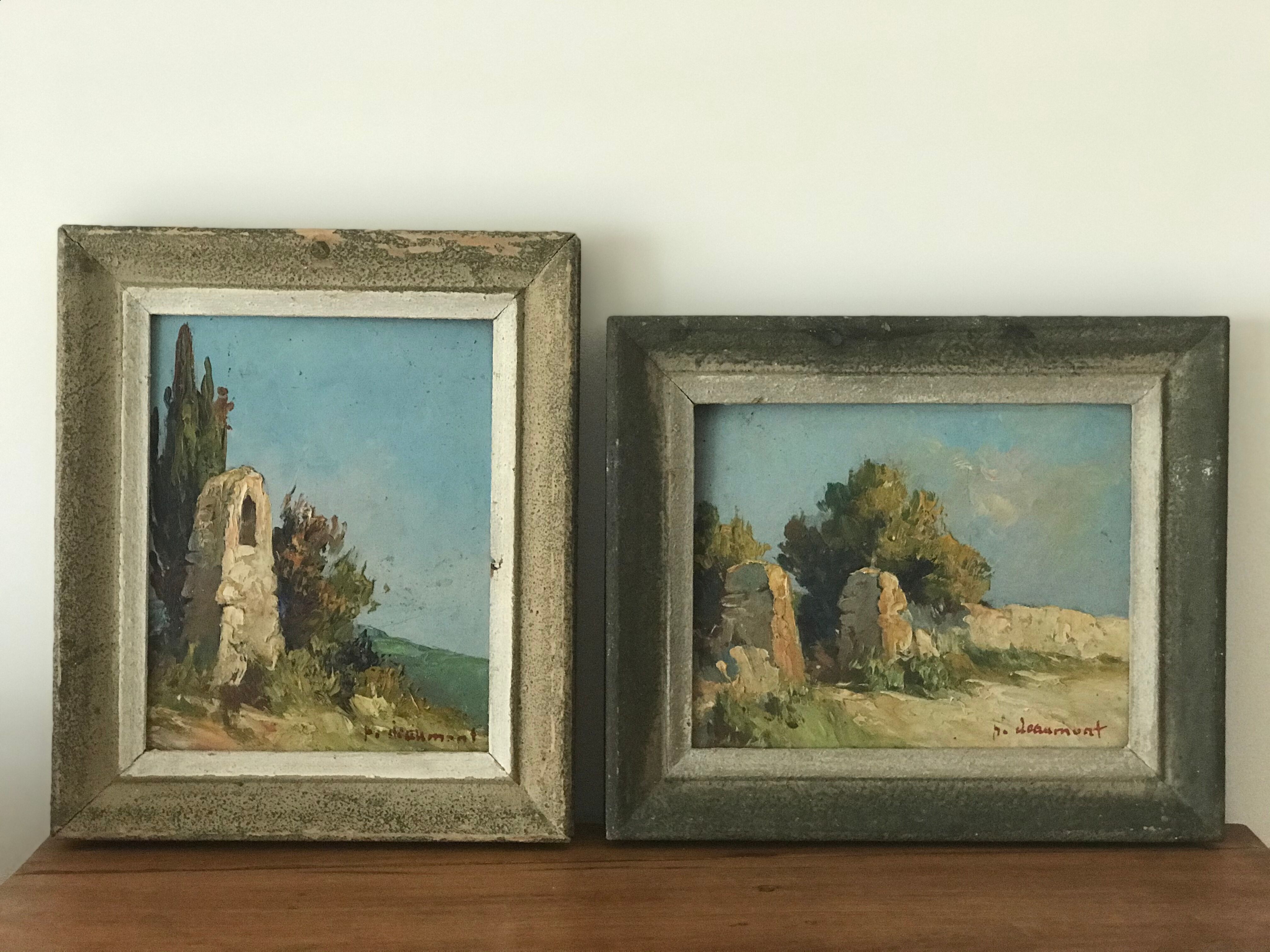 Paire de peintures anciennes