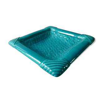 Petrol blue woven ceramic pocket tray