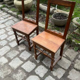 Pair of varnished mahogany bedside tables