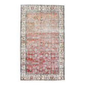 Red & Orange Floral Pattern Persian Rug, 119x200Cm