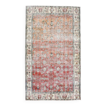 Red & Orange Floral Pattern Persian Rug, 119x200Cm