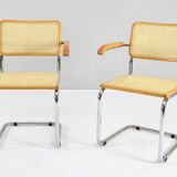 Set of Two Mid-Century Modern Marcel Breuer B64 Blonde Cesca Chairs, Italy, 70s