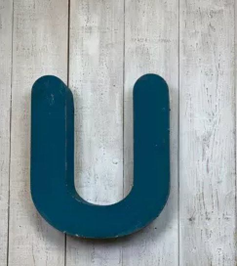 Letter U vintage sign