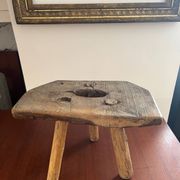 Small rustic farm stool