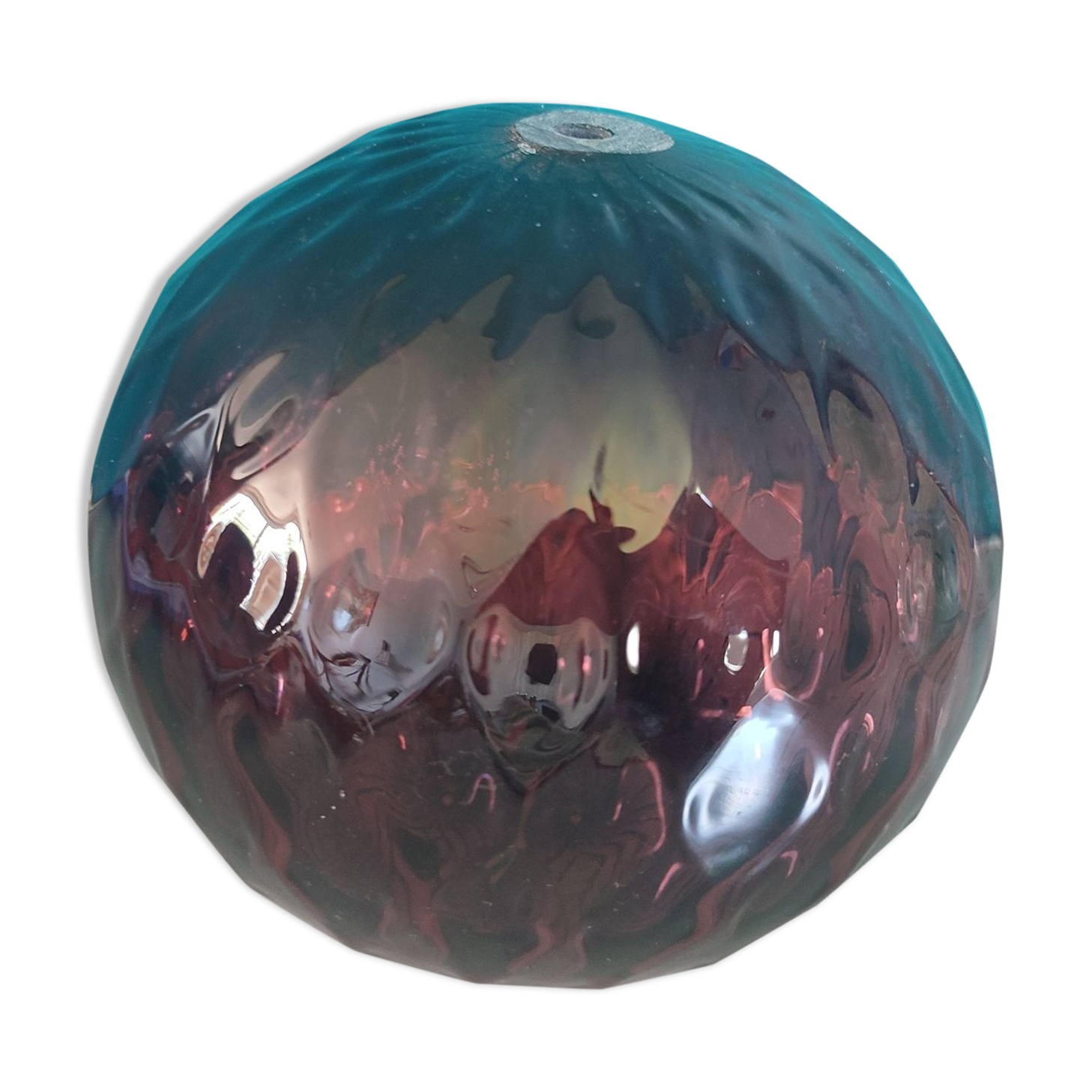 Old plum color blown glass ball