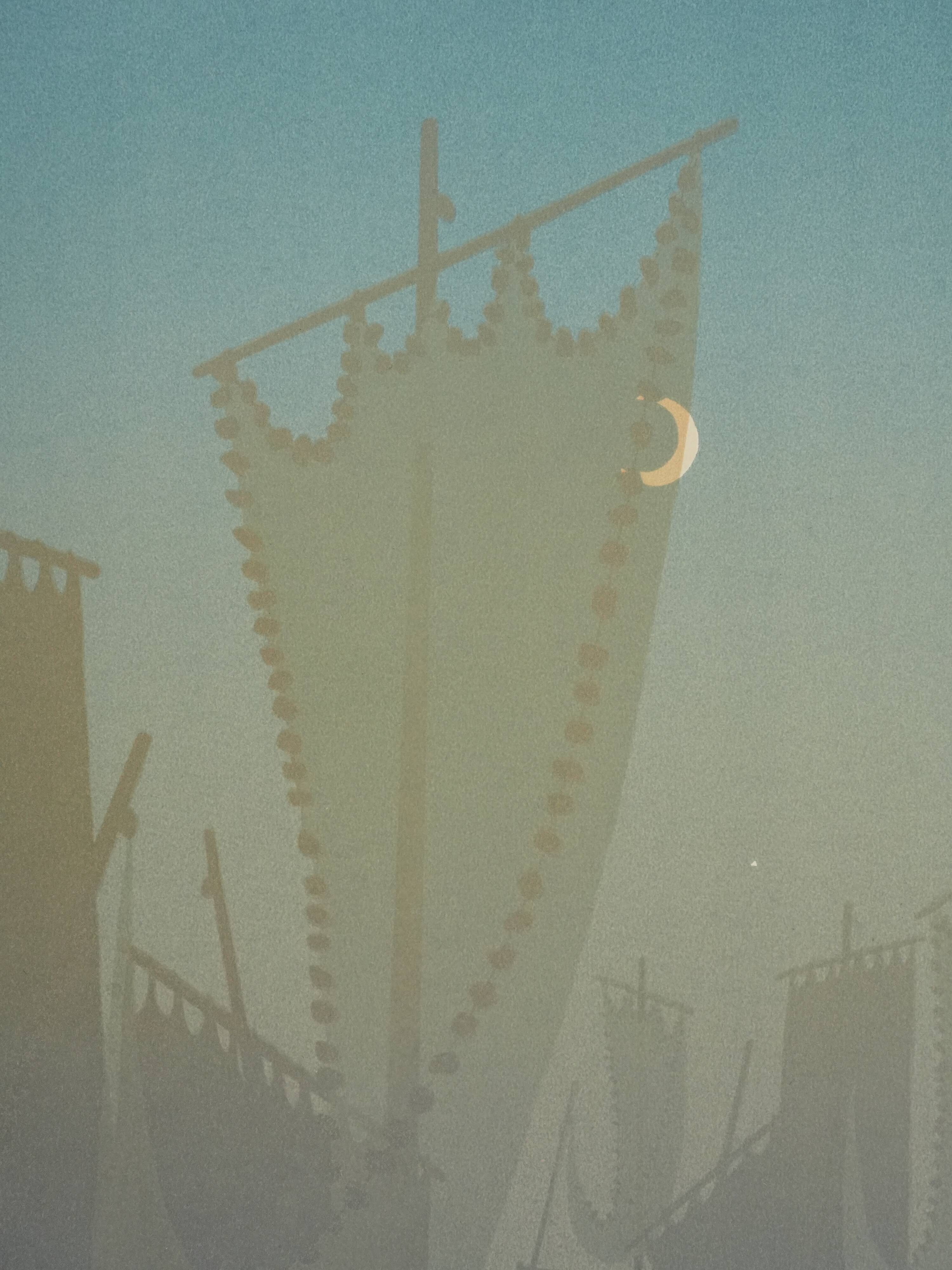 Henri RIVIERE: Brittany, First Quarter, Original signed lithograph