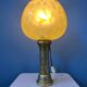Lampe ancienne Art déco en verre avec base en bronze