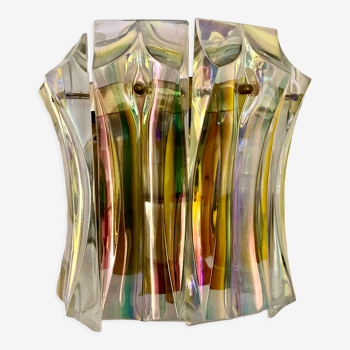 Applique Venini en verre irisé, italie 1970