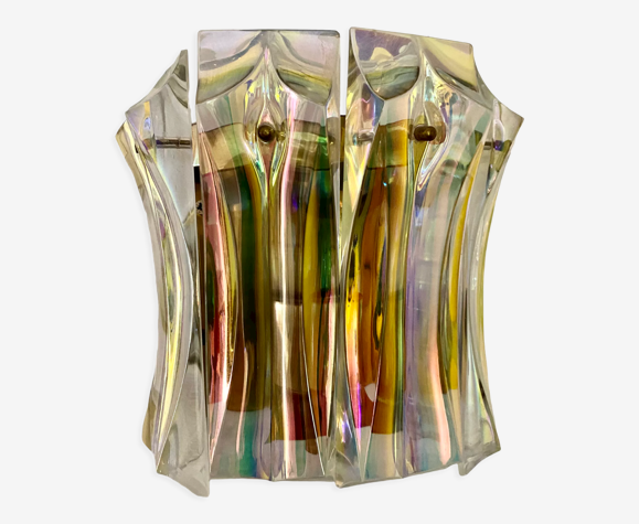 Applique Venini en verre irisé, italie 1970