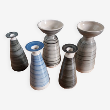 Stoneware soliflore vases