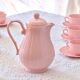 Old Salins-les-Bains coffee service in pink earthenware