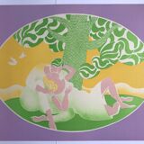 Albert zavaro, le couple, 1975. lithographie originale signée au crayon