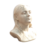 Bust of young woman in marble signed and dated late XlXeme 1887 year dimension: H-34cm- L-28cm-