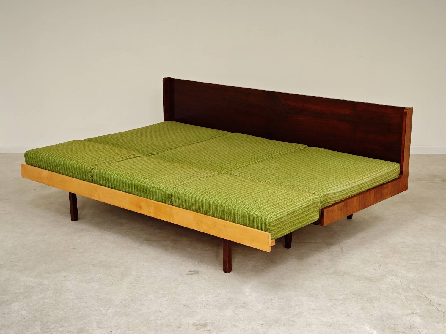 Jitona Sobeslav 1970s Green Fabric Folding Sofa