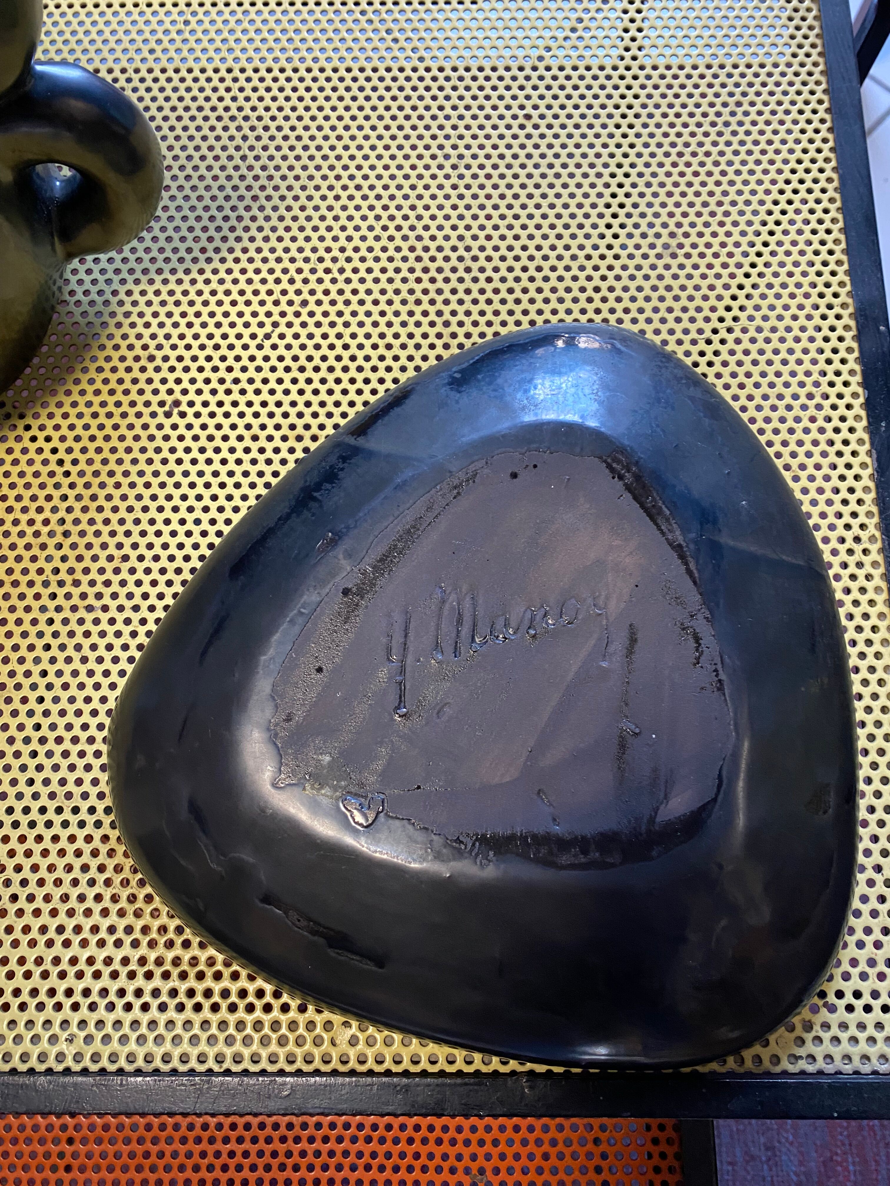 Rooster ceramic cup signed Manoy