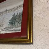 Old winter landscape painting