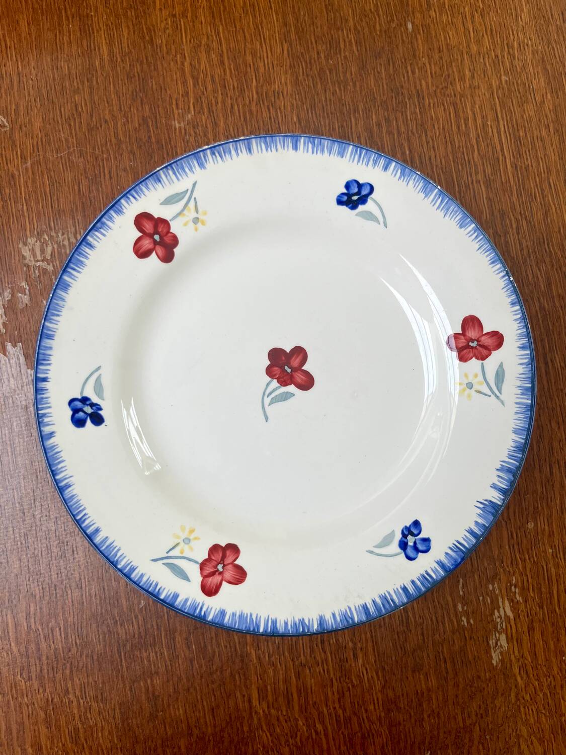 Set of 6 Digoin Sarreguemines "Mary Lou" plates – floral earthenware