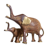 Iron and brass elephants