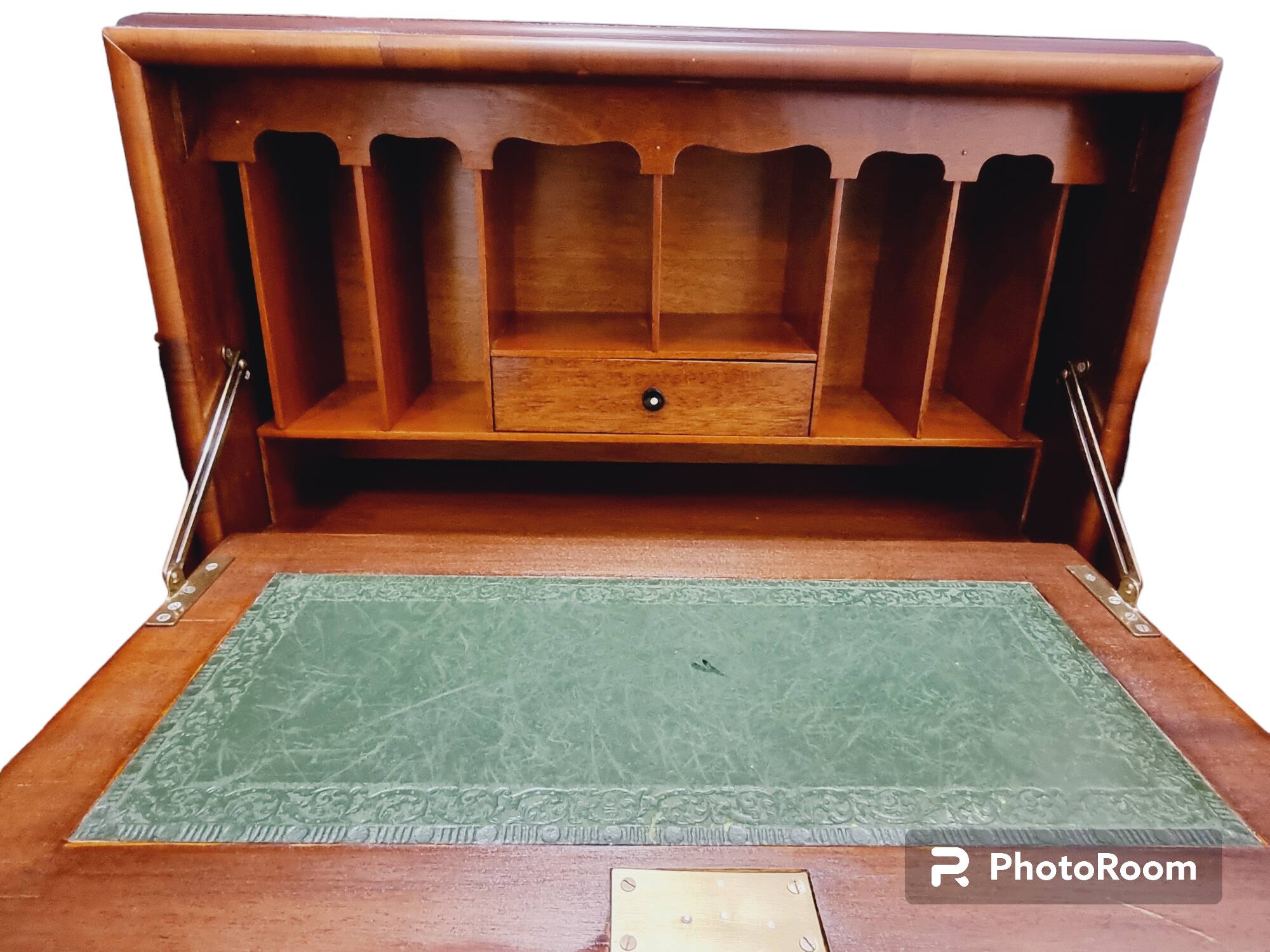Arts and Crafts burr wood bureau desk