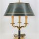 Empire style bronze hot water bottle lamp three lights and lacquered lampshade Lucien Gau
