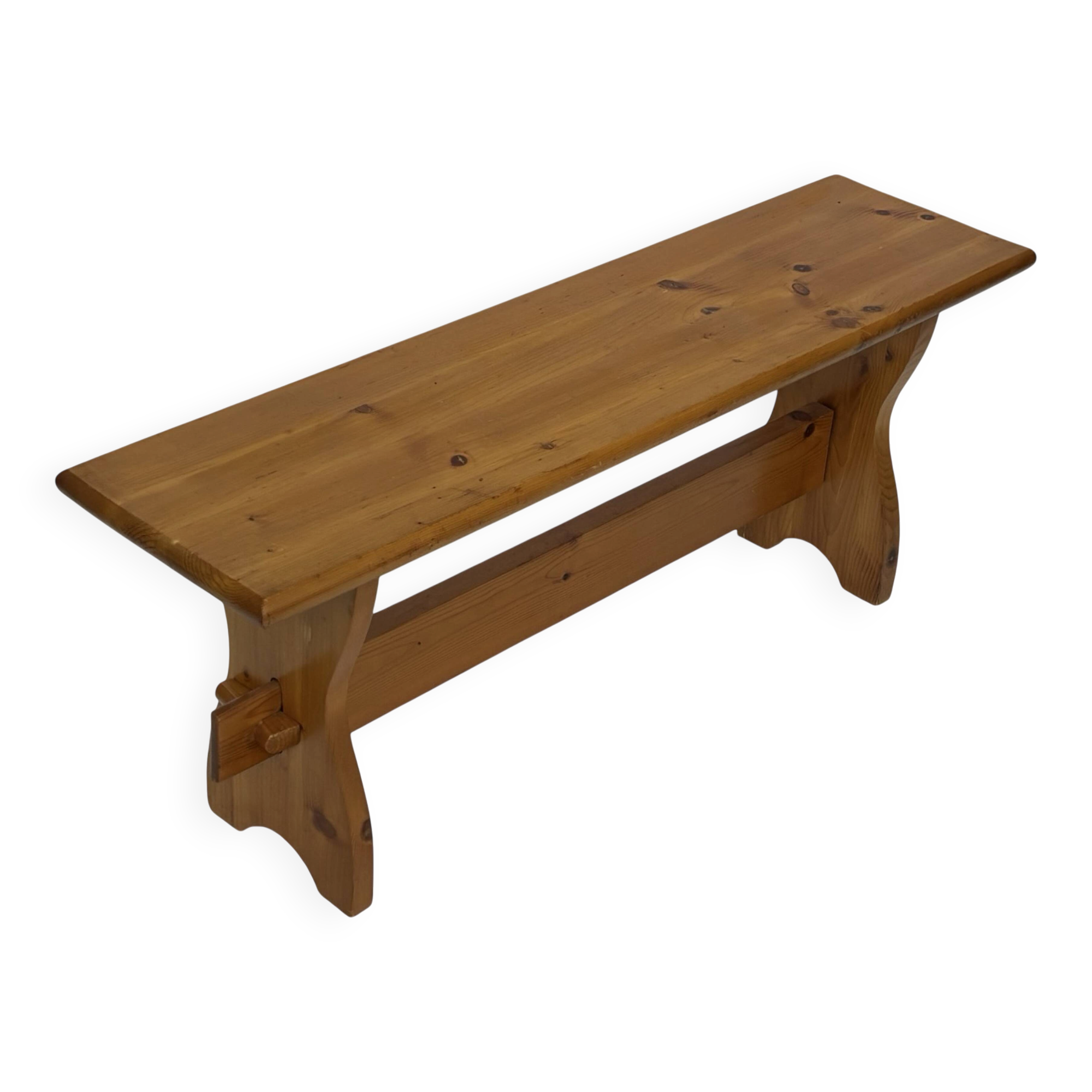 Vintage Pine Bench, 1960s Scandinavian Design small model