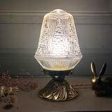Glass and brass lamp