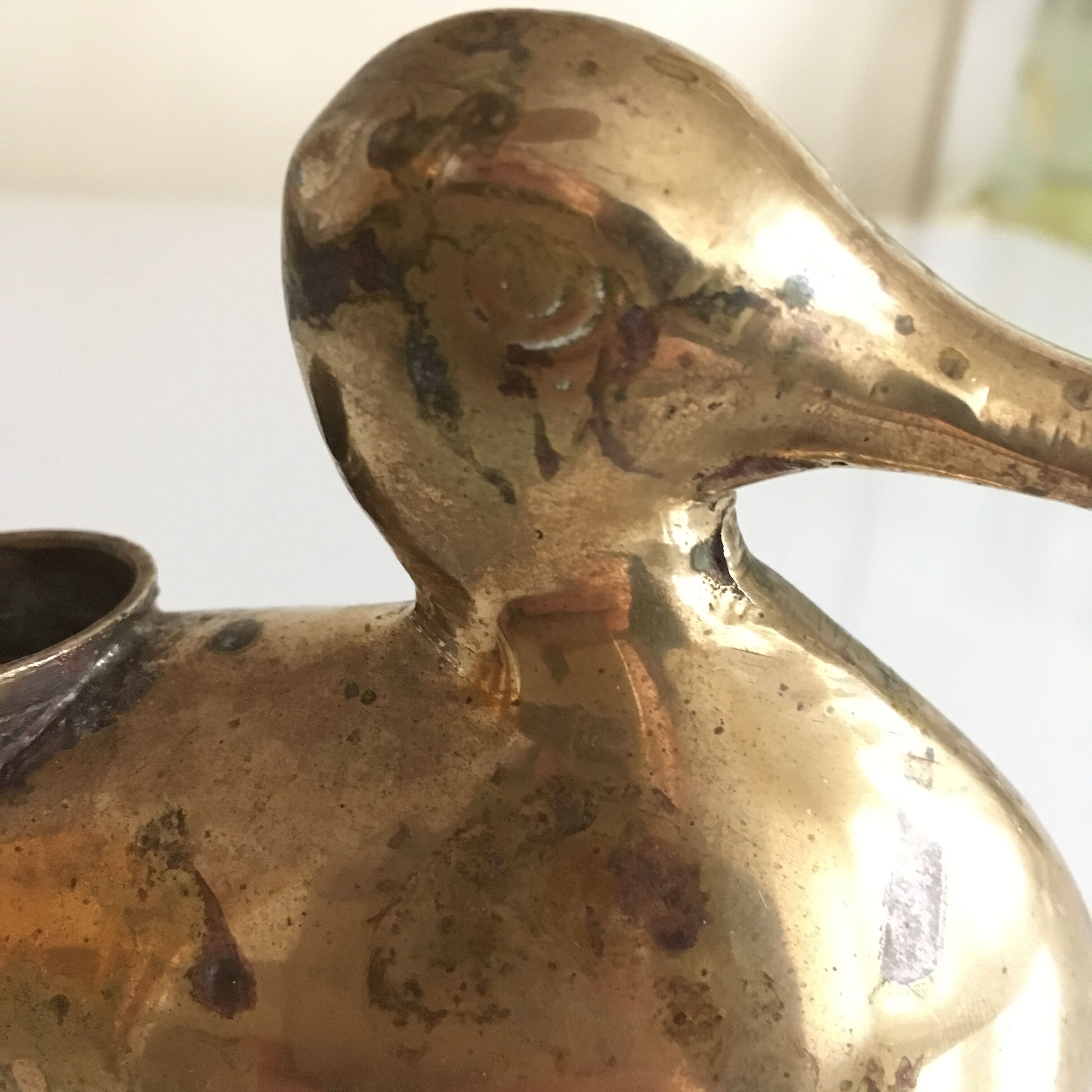Brass candle in duck design