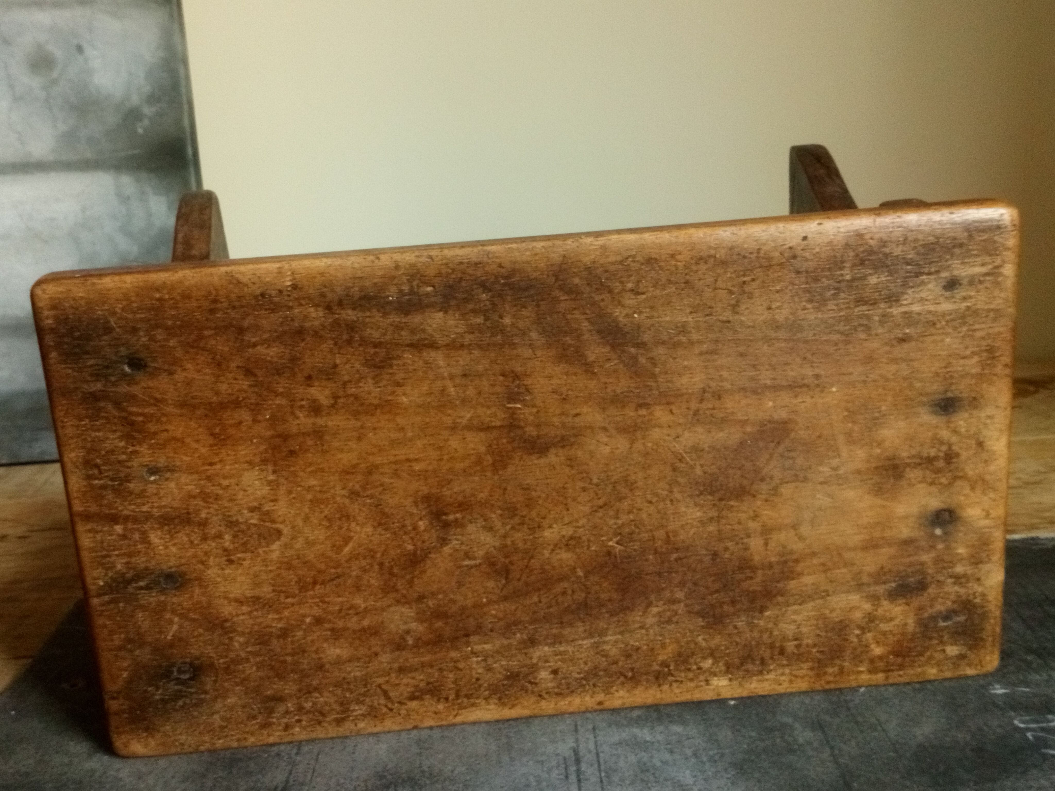 Old solid wood footring bench