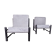 Pair armchairs black velvet 70